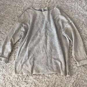 Free People Movement Xs Sweater Towel Material Gray Blue Cream